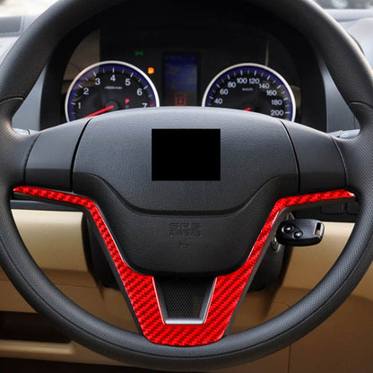 For Honda CRV 2007-2011 Carbon Fiber Car Steering Wheel Decorative Sticker, Left Drive (Red) - Car Interior Mouldings by PMC Jewellery | Online Shopping South Africa | PMC Jewellery | Buy Now Pay Later Mobicred