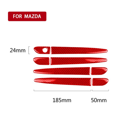 Car Carbon Fiber without Hole Outside Door Handle Decorative Sticker for Mazda CX-5 2017-2018, Right Drive (Red) - Car Interior Mouldings by PMC Jewellery | Online Shopping South Africa | PMC Jewellery | Buy Now Pay Later Mobicred