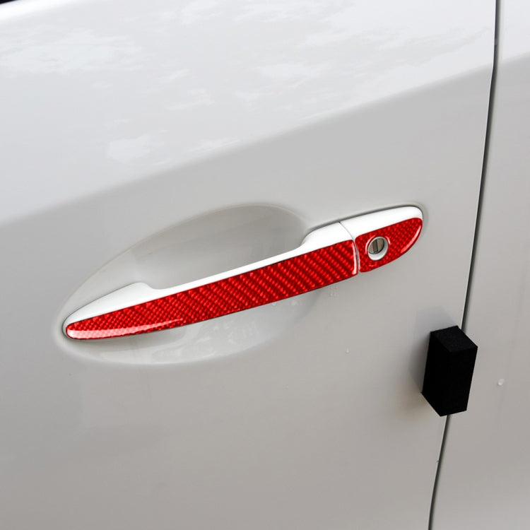 Car Carbon Fiber without Hole Outside Door Handle Decorative Sticker for Mazda CX-5 2017-2018, Left Drive (Red) - Car Interior Mouldings by PMC Jewellery | Online Shopping South Africa | PMC Jewellery | Buy Now Pay Later Mobicred