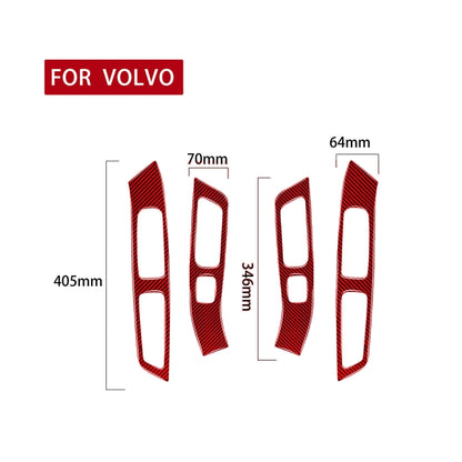 Car Window Lift Decorative Sticker for Volvo V60 2010-2017, Left and Right Drive (Red) - Car Interior Mouldings by PMC Jewellery | Online Shopping South Africa | PMC Jewellery | Buy Now Pay Later Mobicred