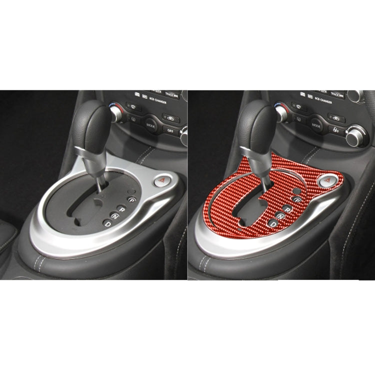2 in 1 Car Carbon Fiber Automatic Gear Shifting Transmission Panel Decorative Sticker for Nissan 370Z / Z34 2009-, Right Drive (Red) - Car Interior Mouldings by PMC Jewellery | Online Shopping South Africa | PMC Jewellery | Buy Now Pay Later Mobicred