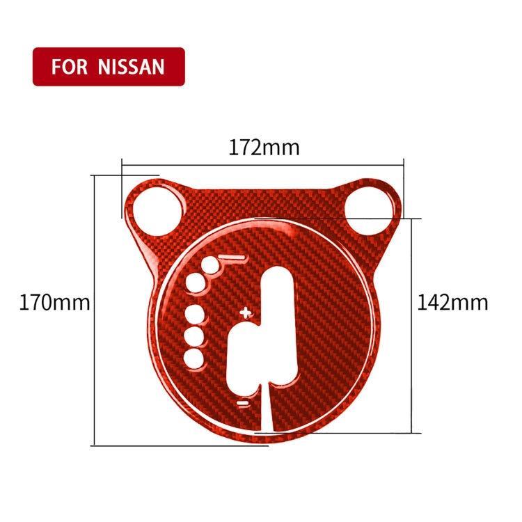 2 in 1 Car Carbon Fiber Automatic Gear Shifting Transmission Panel Decorative Sticker for Nissan 370Z / Z34 2009-, Left Drive (Red) - Car Interior Mouldings by PMC Jewellery | Online Shopping South Africa | PMC Jewellery | Buy Now Pay Later Mobicred