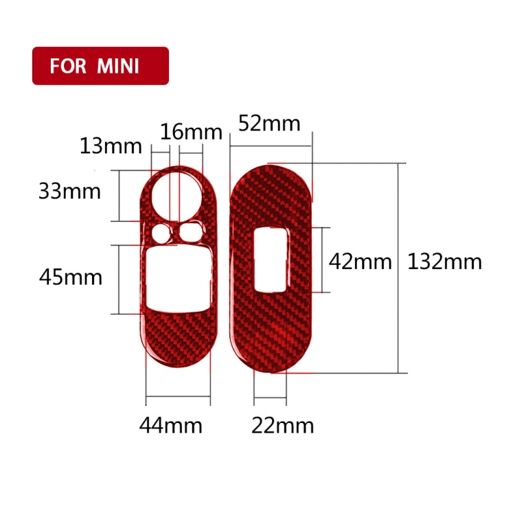 Car Carbon Fiber Lifting Panel Decorative Sticker for BMW Mini F56, Left Drive (Red) - Car Interior Mouldings by PMC Jewellery | Online Shopping South Africa | PMC Jewellery | Buy Now Pay Later Mobicred