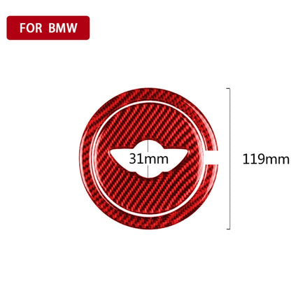 2 in 1 Car Carbon Fiber Steering Wheel Decorative Sticker for BMW Mini R55 R56 Countryman R60 Paceman R61 2007-2013, Left and Right Drive Universal(Red) - Car Interior Mouldings by PMC Jewellery | Online Shopping South Africa | PMC Jewellery | Buy Now Pay Later Mobicred