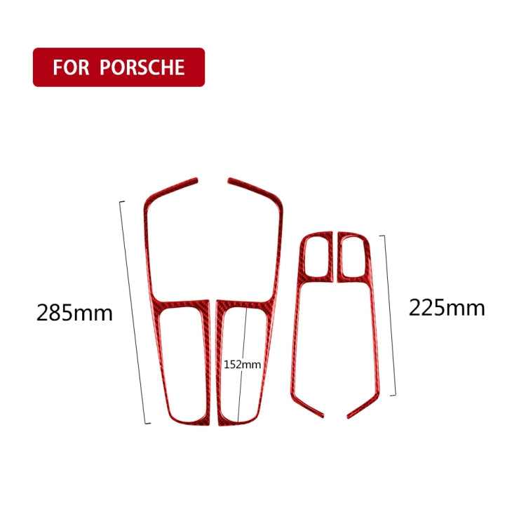 Car Carbon Fiber Window Buttons Panel Decorative Sticker for Porsche Macan 2014-2021, Left and Right Drive Universal (Red) - Car Interior Mouldings by PMC Jewellery | Online Shopping South Africa | PMC Jewellery | Buy Now Pay Later Mobicred