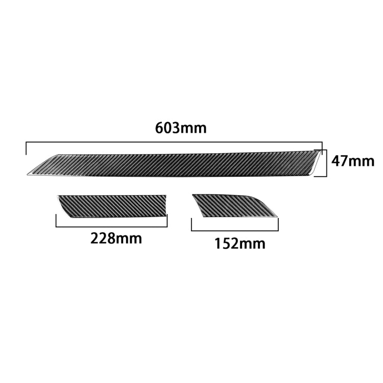 3 PCS / Set Carbon Fiber Car Center Console Decorative Sticker for Toyota Tundra 2014-2018, Left Driving - Car Interior Mouldings by PMC Jewellery | Online Shopping South Africa | PMC Jewellery | Buy Now Pay Later Mobicred