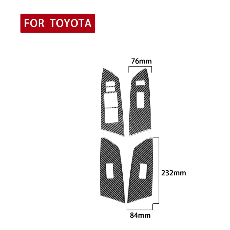 4 PCS / Set Carbon Fiber Car Glass Lift Switch Ring Decorative Sticker for Toyota Tundra 2014-2018, Left Driving - Car Interior Mouldings by PMC Jewellery | Online Shopping South Africa | PMC Jewellery | Buy Now Pay Later Mobicred