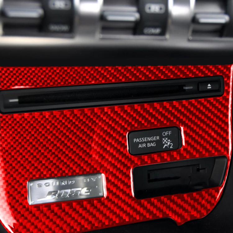 Carbon Fiber Car CD Player Console C Version Decorative Sticker for Nissan GTR R35 2008-2016, Left Driving(Red) - Car Interior Mouldings by PMC Jewellery | Online Shopping South Africa | PMC Jewellery | Buy Now Pay Later Mobicred