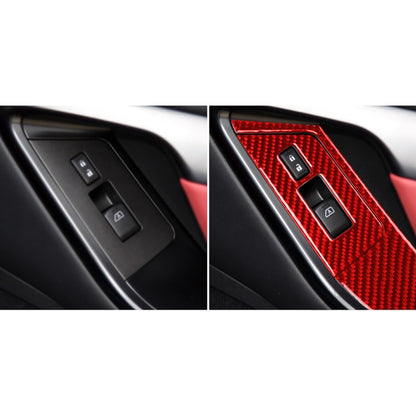 4 PCS / Set Carbon Fiber Car Window Lift Buttons Panel Sticker for Nissan GTR R35 2008-2016, Left Driving(Red) - Car Interior Mouldings by PMC Jewellery | Online Shopping South Africa | PMC Jewellery | Buy Now Pay Later Mobicred