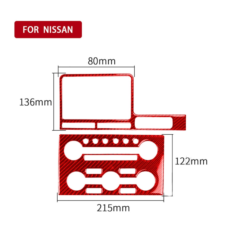 2 PCS / Set Carbon Fiber Car Navigation Instrument Decorative Sticker for Nissan GTR R35 2008-2016, Right Driving (Red) - Car Interior Mouldings by PMC Jewellery | Online Shopping South Africa | PMC Jewellery | Buy Now Pay Later Mobicred