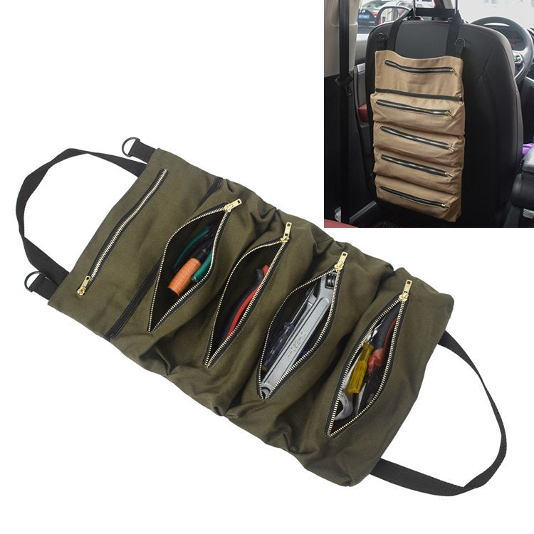 Car Auto Multi-function Canvas Storage Bag Portable Tool Bag Hanging Pocket Bag (Army Green) - Seat Accessories by PMC Jewellery | Online Shopping South Africa | PMC Jewellery | Buy Now Pay Later Mobicred