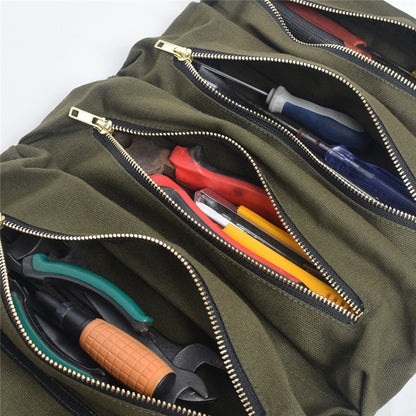 Car Auto Multi-function Canvas Storage Bag Portable Tool Bag Hanging Pocket Bag (Army Green) - Seat Accessories by PMC Jewellery | Online Shopping South Africa | PMC Jewellery | Buy Now Pay Later Mobicred