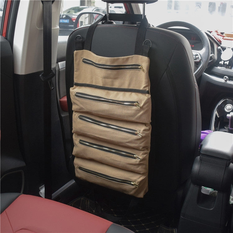 Car Auto Multi-function Canvas Storage Bag Portable Tool Bag Hanging Pocket Bag (Black) - Seat Accessories by PMC Jewellery | Online Shopping South Africa | PMC Jewellery | Buy Now Pay Later Mobicred