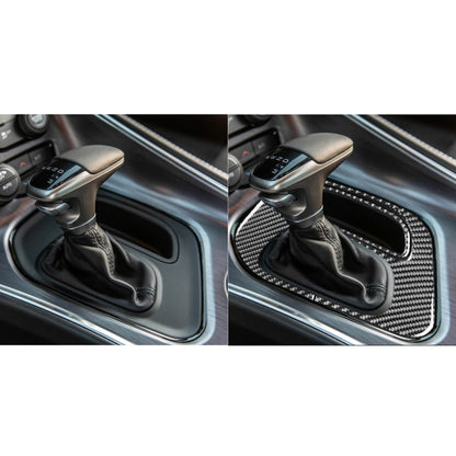 2 PCS / Set Carbon Fiber Car Gear Storage Box Decorative Sticker for Dodge Challenger 2015 to Now, Left Driving - Car Interior Mouldings by PMC Jewellery | Online Shopping South Africa | PMC Jewellery | Buy Now Pay Later Mobicred