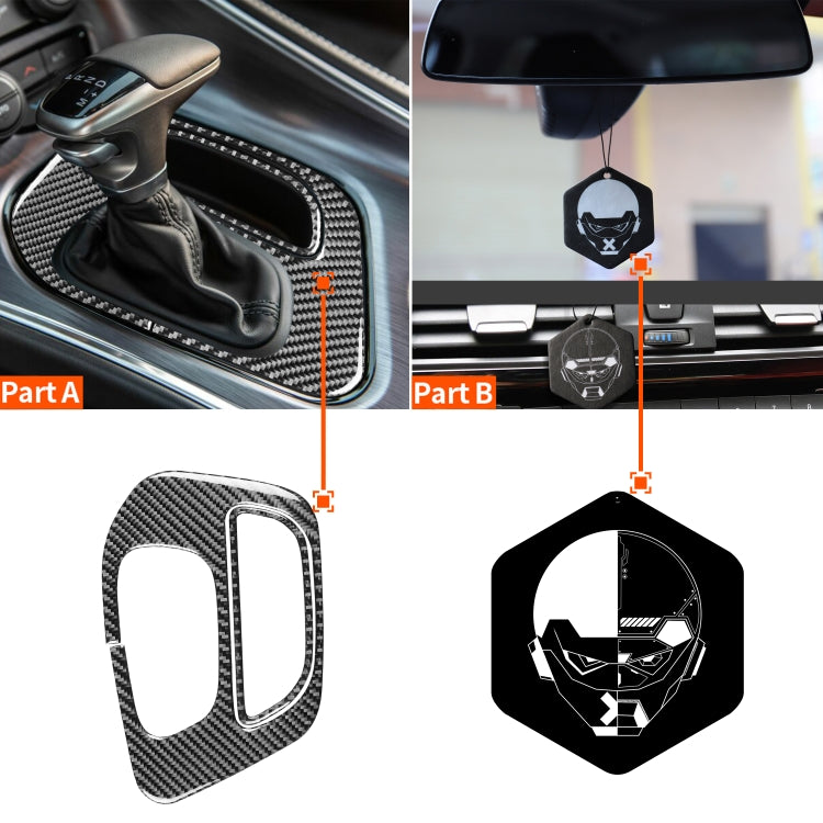 2 PCS / Set Carbon Fiber Car Gear Storage Box Decorative Sticker for Dodge Challenger 2015 to Now, Left Driving - Car Interior Mouldings by PMC Jewellery | Online Shopping South Africa | PMC Jewellery | Buy Now Pay Later Mobicred