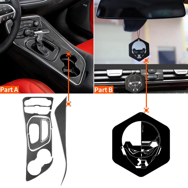 4 PCS / Set Carbon Fiber Car Central Control Gear Decorative Sticker for Dodge Challenger 2015 to Now, Left Driving - Car Interior Mouldings by PMC Jewellery | Online Shopping South Africa | PMC Jewellery | Buy Now Pay Later Mobicred