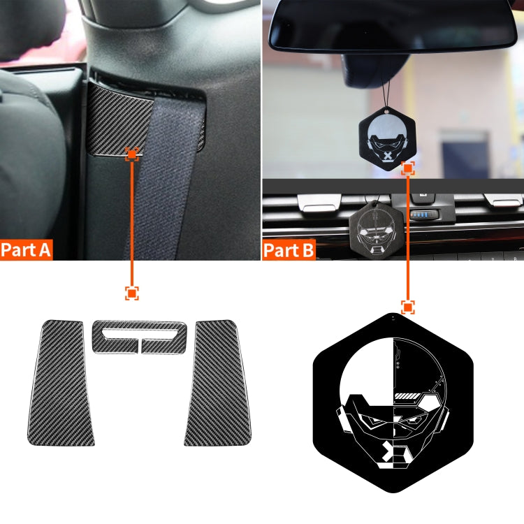 3 PCS / Set Carbon Fiber Car Seat Belt Panel Decorative Sticker for Dodge Challenger 2015 to Now, Left Driving - Car Interior Mouldings by PMC Jewellery | Online Shopping South Africa | PMC Jewellery | Buy Now Pay Later Mobicred