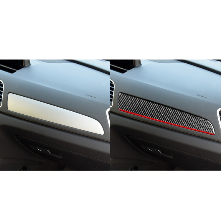 Carbon Fiber Car Co-pilot Trim Red Edge Decorative Sticker for Audi Q3 2013-2018,Left Drive - Car Interior Mouldings by PMC Jewellery | Online Shopping South Africa | PMC Jewellery | Buy Now Pay Later Mobicred