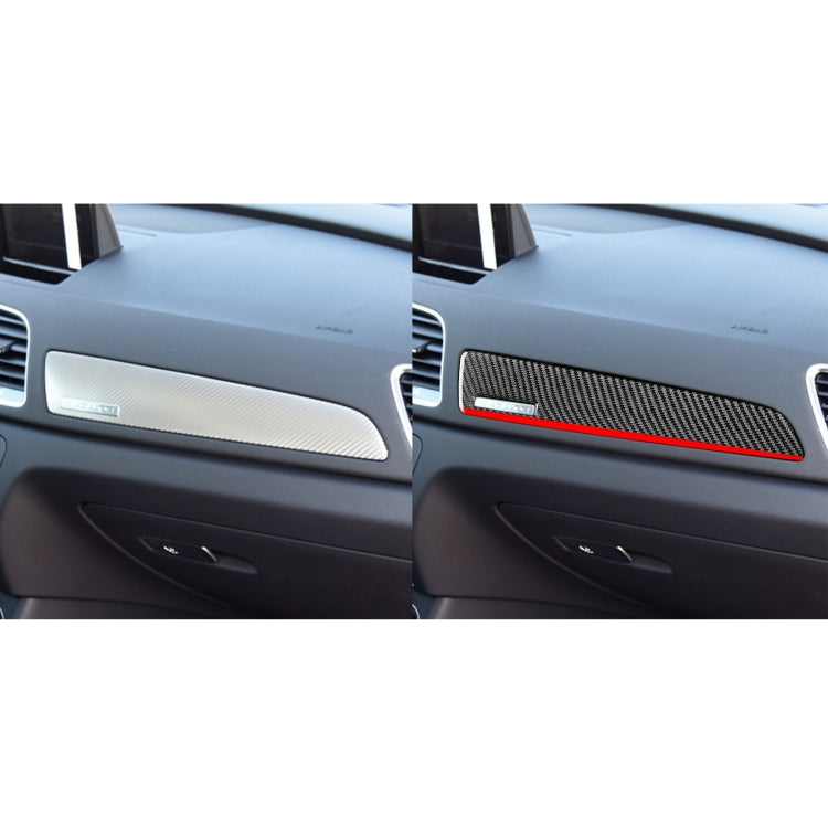 Carbon Fiber Car Co-pilot Trim Red Edge with Hole Decorative Sticker for Audi Q3 2013-2018,Left Drive - Car Interior Mouldings by PMC Jewellery | Online Shopping South Africa | PMC Jewellery | Buy Now Pay Later Mobicred