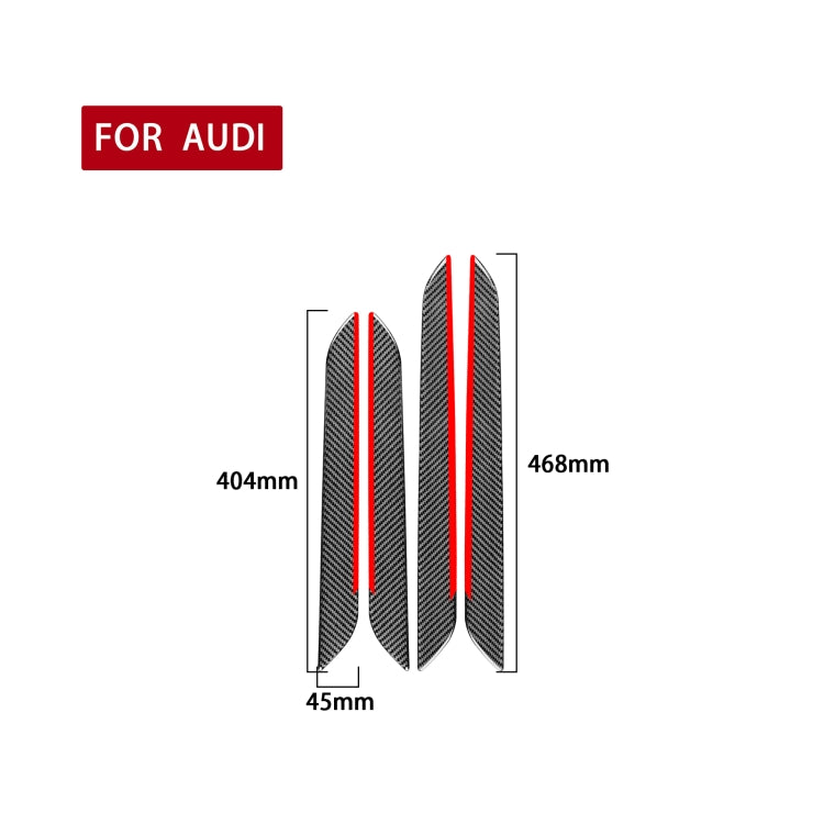 4 PCS / Set Carbon Fiber Car Interior Door Trim Red Edge Decorative Sticker for Audi Q3 2013-2018,Left and Right Drive Universal - Car Interior Mouldings by PMC Jewellery | Online Shopping South Africa | PMC Jewellery | Buy Now Pay Later Mobicred