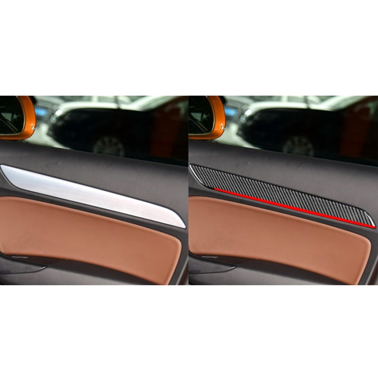 4 PCS / Set Carbon Fiber Car Interior Door Trim Red Edge Decorative Sticker for Audi Q3 2013-2018,Left and Right Drive Universal - Car Interior Mouldings by PMC Jewellery | Online Shopping South Africa | PMC Jewellery | Buy Now Pay Later Mobicred