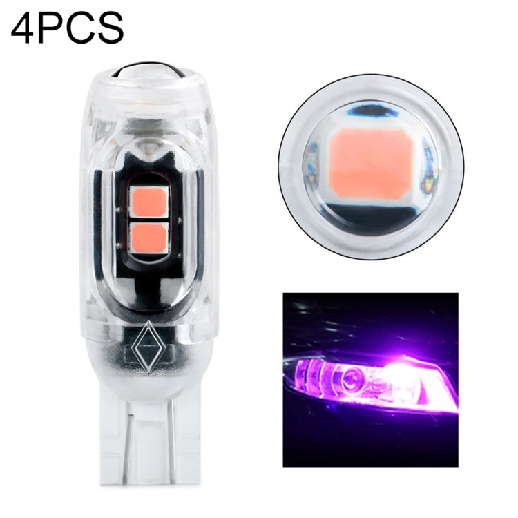 4pcs T10 DC12V /  0.84W / 0.07A / 150LM Car Clearance Light 5LEDs SMD-3030 Lamp Beads with lens (Pink Light) - Clearance Lights by PMC Jewellery | Online Shopping South Africa | PMC Jewellery | Buy Now Pay Later Mobicred