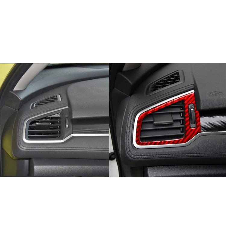Car Carbon Fiber Left and Right Air Outlet Decorative Sticker for Honda Tenth Generation Civic 2016-2019, Right Drive (Red) - Car Interior Mouldings by PMC Jewellery | Online Shopping South Africa | PMC Jewellery | Buy Now Pay Later Mobicred