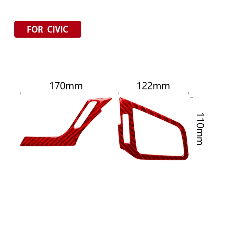 Car Carbon Fiber Left and Right Air Outlet Decorative Sticker for Honda Tenth Generation Civic 2016-2019, Left Drive (Red) - Car Interior Mouldings by PMC Jewellery | Online Shopping South Africa | PMC Jewellery | Buy Now Pay Later Mobicred