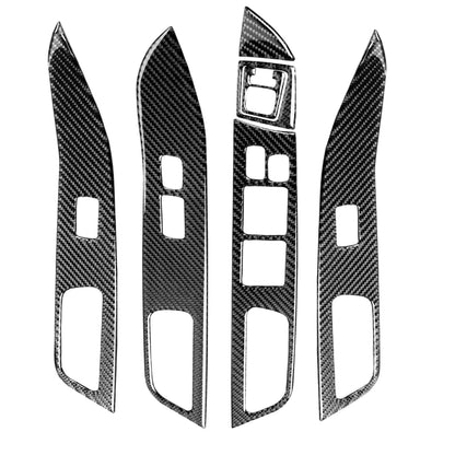 6 PCS Car Carbon Fiber Glass Lift Panel Decorative Sticker for Mitsubishi Lancer EVO 2008-2015, Right Drive - Car Interior Mouldings by PMC Jewellery | Online Shopping South Africa | PMC Jewellery | Buy Now Pay Later Mobicred