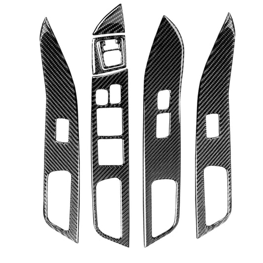 6 PCS Car Carbon Fiber Glass Lift Panel Decorative Sticker for Mitsubishi Lancer EVO 2008-2015, Left Drive - Car Interior Mouldings by PMC Jewellery | Online Shopping South Africa | PMC Jewellery | Buy Now Pay Later Mobicred