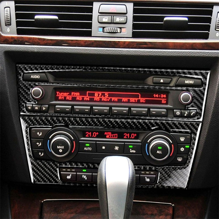 Carbon Fiber Car Central Control CD Panel Decorative Sticker for BMW E90 / E92 2005-2012, Non Navigation with Hole - Car Interior Mouldings by PMC Jewellery | Online Shopping South Africa | PMC Jewellery