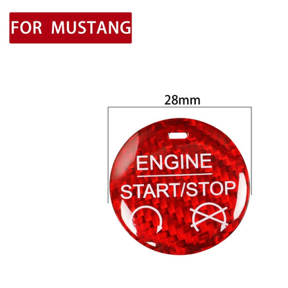 Car Carbon Fiber Engine Start Button Decorative Cover Trim for Ford Mustang 2015-2019 (Red) - Decoration Rings by PMC Jewellery | Online Shopping South Africa | PMC Jewellery | Buy Now Pay Later Mobicred