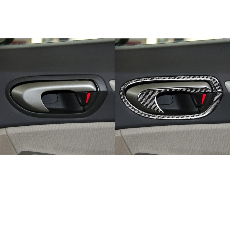 8 in 1 Car Carbon Door Handle Decorative Sticker for Honda Civic 8th Generation 2006-2011, Left and Right Drive Universal - Car Interior Mouldings by PMC Jewellery | Online Shopping South Africa | PMC Jewellery | Buy Now Pay Later Mobicred