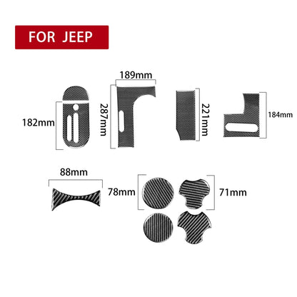 10 in 1 Car Carbon Fiber Gear Console Water Cup Holder Decorative Sticker for Jeep Wrangler JK 2007-2010, Left Drive - Car Interior Mouldings by PMC Jewellery | Online Shopping South Africa | PMC Jewellery | Buy Now Pay Later Mobicred