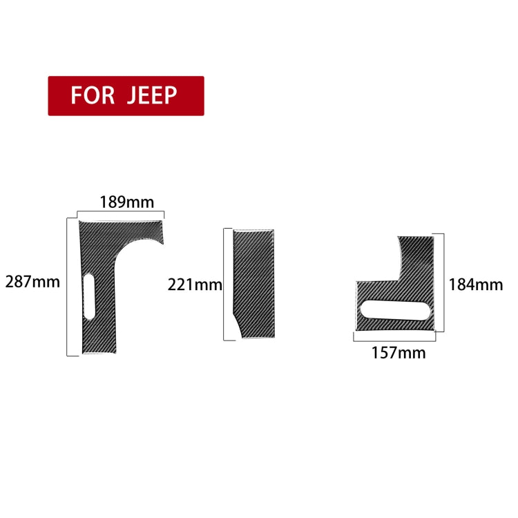 3 in 1 Car Carbon Fiber Gear Console Decorative Sticker for Jeep Wrangler JK 2007-2010, Left Drive - Car Interior Mouldings by PMC Jewellery | Online Shopping South Africa | PMC Jewellery | Buy Now Pay Later Mobicred