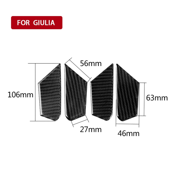 4 in 1 Car Carbon Fiber Inner Door Bowl Decorative Sticker for Alfa Romeo Giulia 2017-2019, Left and Right Drive Universal - Car Interior Mouldings by PMC Jewellery | Online Shopping South Africa | PMC Jewellery | Buy Now Pay Later Mobicred