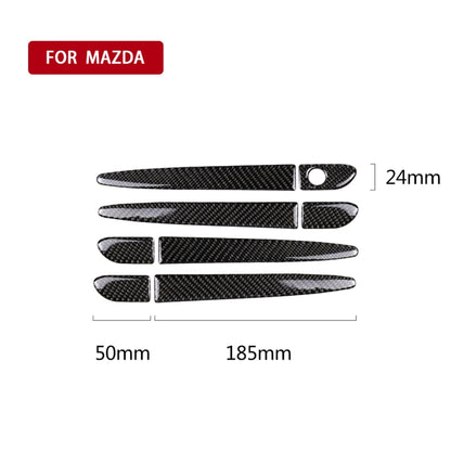 One Set Car Carbon Fiber Outside Door Handle without Smart Hole Decorative Sticker for Mazda CX-5 2017-2018, Left Drive - Decorative Sticker by PMC Jewellery | Online Shopping South Africa | PMC Jewellery | Buy Now Pay Later Mobicred