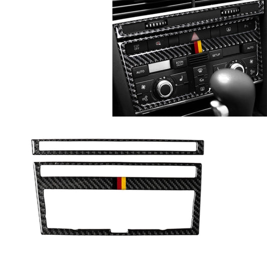 Car Carbon Fiber German Flag Color Air Conditioning CD Panel Decorative Sticker for Audi A6 2005-2011, Left and Right Drive Universal - Car Interior Mouldings by PMC Jewellery | Online Shopping South Africa | PMC Jewellery | Buy Now Pay Later Mobicred