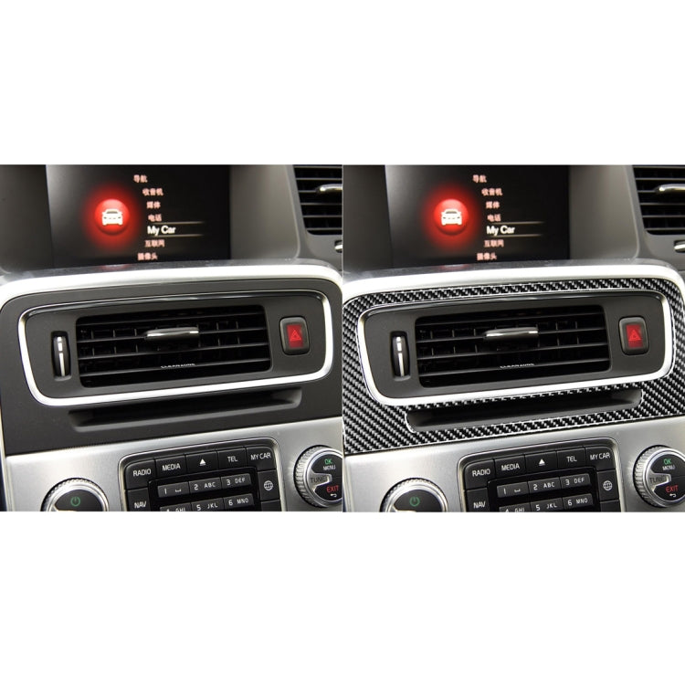 Car Carbon Fiber Central Control Air Outlet Decorative Stickers for Volvo V60 2010-2017 / S60 2010-2018, Left and Right Drive Universal - Car Interior Mouldings by PMC Jewellery | Online Shopping South Africa | PMC Jewellery | Buy Now Pay Later Mobicred