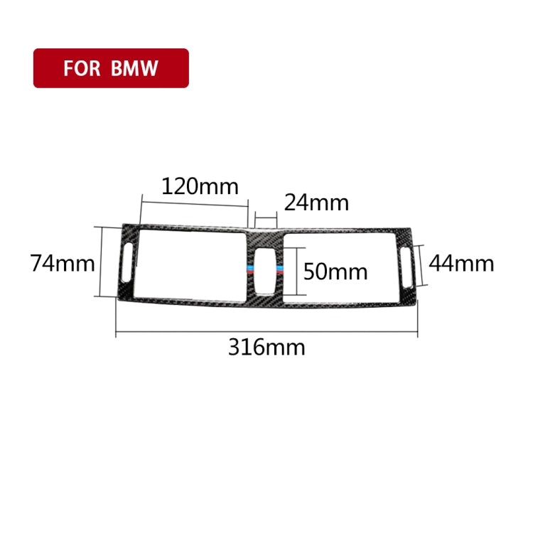 Car Carbon Fiber Tricolor Middle Air Outlet Decorative Sticker for BMW E70 X5 / E71 X6 2008-2013, Left and Right Drive Universal - Car Interior Mouldings by PMC Jewellery | Online Shopping South Africa | PMC Jewellery | Buy Now Pay Later Mobicred