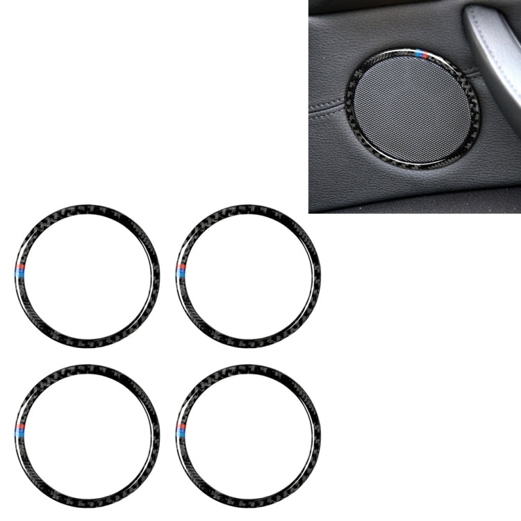 4 in 1 Car Carbon Fiber Tricolor Horn Ring Decorative Sticker for BMW 2008-2013 E70 / 2008-2014 E71, Left and Right Drive Universal - Car Interior Mouldings by PMC Jewellery | Online Shopping South Africa | PMC Jewellery | Buy Now Pay Later Mobicred