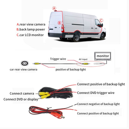 PZ465 Car Waterproof Brake Light View Camera + 7 inch Rearview Monitor for Citroen / Peugeot / Toyota - Rear View Cameras by PMC Jewellery | Online Shopping South Africa | PMC Jewellery | Buy Now Pay Later Mobicred