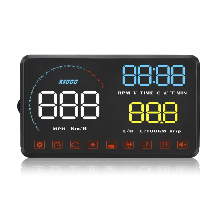 A9 5.5 inch Universal Car OBD2 HUD Vehicle-mounted Head Up Display (Blue) - Head Up Display System by PMC Jewellery | Online Shopping South Africa | PMC Jewellery | Buy Now Pay Later Mobicred