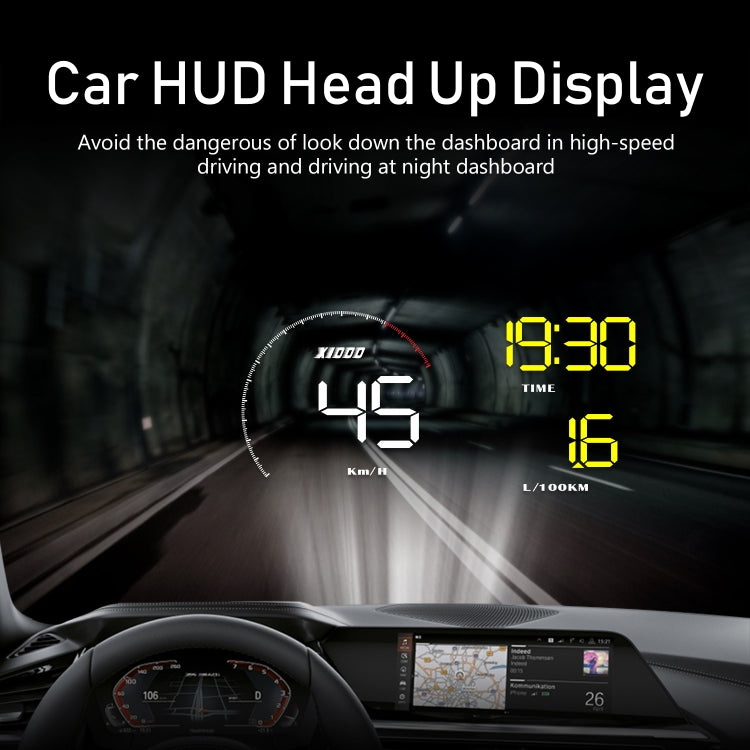 A9 5.5 inch Universal Car OBD2 HUD Vehicle-mounted Head Up Display (Blue) - Head Up Display System by PMC Jewellery | Online Shopping South Africa | PMC Jewellery | Buy Now Pay Later Mobicred