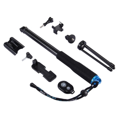 Anti-skid Extendable Self-portrait Handheld Diving Telescopic Monopod Holder Set with Phone Remote Controller & Tripod & Phone Holder for GoPro & Xiaoyi Camera & Smartphones, Full Length Max: about 1m(Blue) - Extendable Pole by PMC Jewellery | Online Shopping South Africa | PMC Jewellery | Buy Now Pay Later Mobicred