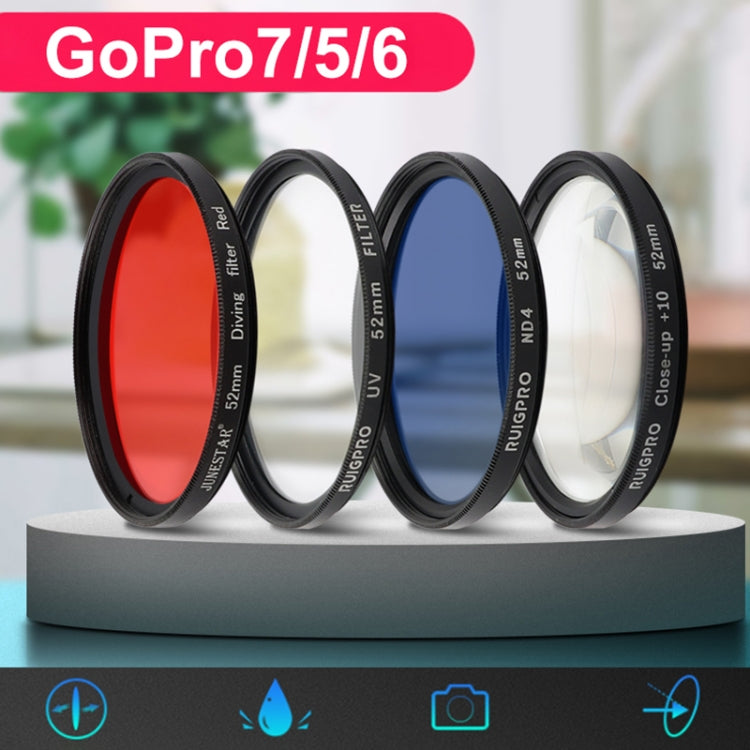 RUIGPRO for GoPro HERO 7/6 /5 Professional 52mm UV Lens Filter with Filter Adapter Ring & Lens Cap - Lens Filter by RUIGPRO | Online Shopping South Africa | PMC Jewellery | Buy Now Pay Later Mobicred