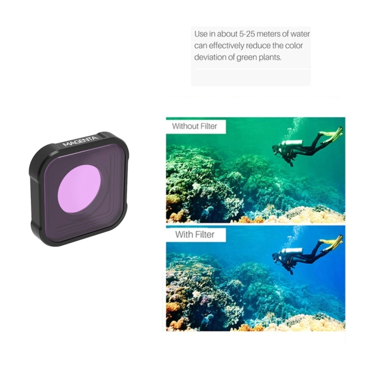 JSR KB Series Diving (Red Magenta Pink) Color Lens Filter for GoPro HERO10 Black / HERO9 Black - Lens Filter by JSR | Online Shopping South Africa | PMC Jewellery | Buy Now Pay Later Mobicred