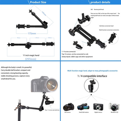 11 inch Adjustable Friction Articulating Magic Arm + Large Claws Clips - Camera Gimbal by PMC Jewellery | Online Shopping South Africa | PMC Jewellery