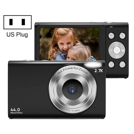 DC402 2.4 inch 44MP 16X Zoom 1080P Full HD Digital Camera Children Card Camera, US Plug (Black) - Children Cameras by PMC Jewellery | Online Shopping South Africa | PMC Jewellery | Buy Now Pay Later Mobicred