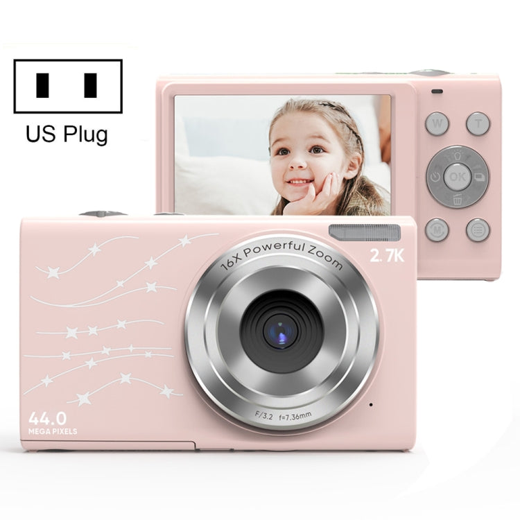 DC402 2.4 inch 44MP 16X Zoom 1080P Full HD Digital Camera Children Card Camera, US Plug (Pink) - Children Cameras by PMC Jewellery | Online Shopping South Africa | PMC Jewellery | Buy Now Pay Later Mobicred